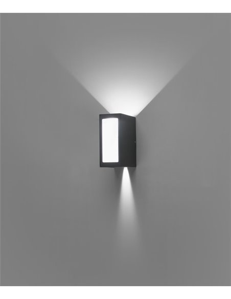 Log outdoor wall light - Faro - Aluminium grey, IP54, LED 3000K
