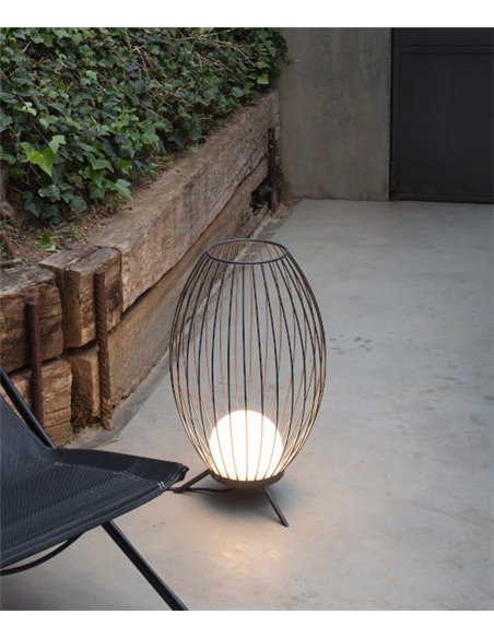 Cage portable outdoor light - Faro - Cage lamp black, IP65, 57 cm