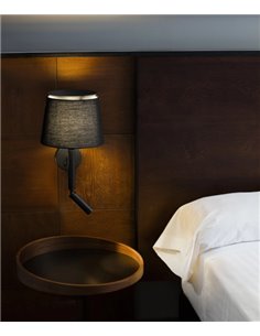 Savoy wall light with reader - Faro - Reading lamp, double switch