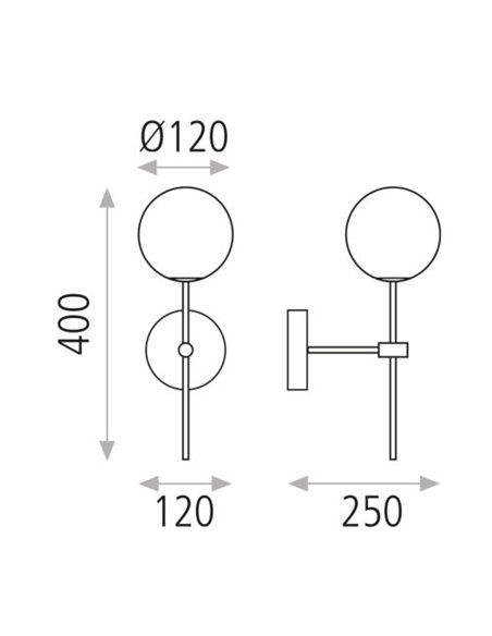 Doris wall light - ACB - Ball light, G9