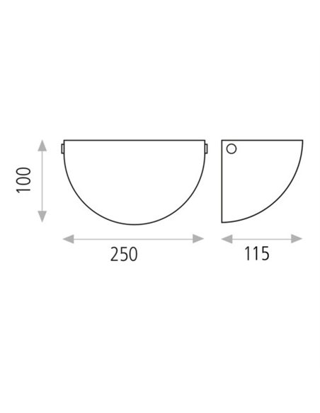 Dina opal/chrome wall light - ACB - Double layer glass, 25 cm