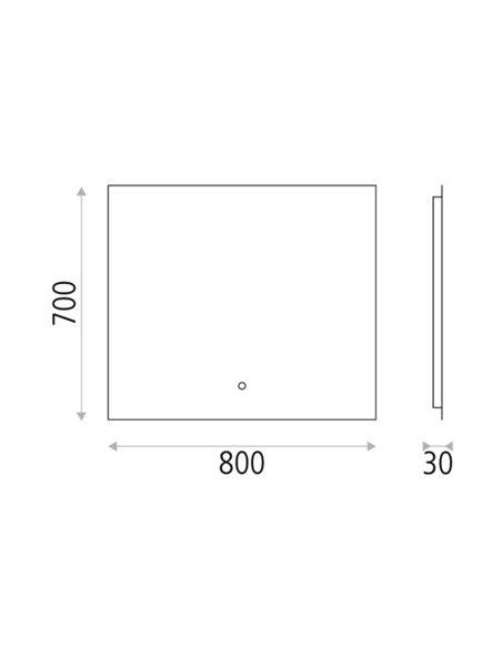 Estela illuminated bathroom mirror - ACB - Touch-sensitive mirror, LED 3000K, 80-110 cm