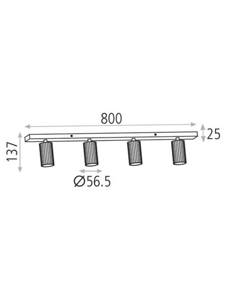 Modrian ceiling light - ACB - 4 adjustable spotlights, GU10