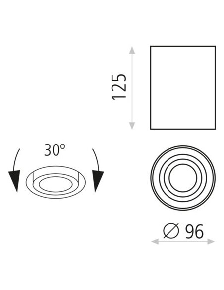 Sima surface mounted spotlight - ACB - 1xGU10 
