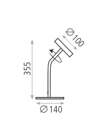 Corvus table lamp - ACB - Black lamp, LED 3000K
