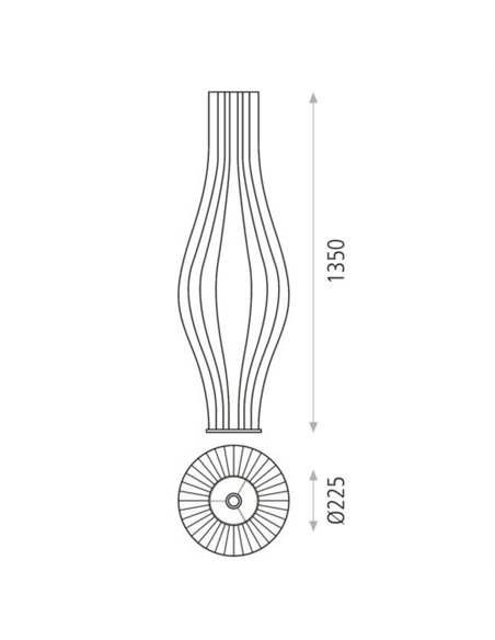 Mirta floor lamp - ACB - Textile lampshade, 135 cm 