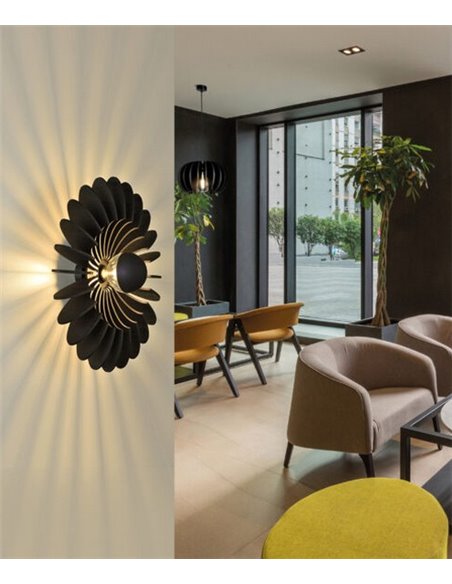 Rosa del Desierto wall light - ACB - Black wood lamp