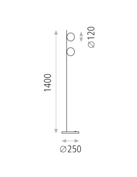 Doris floor lamp - ACB - Ball light, Modern living room floor lamp