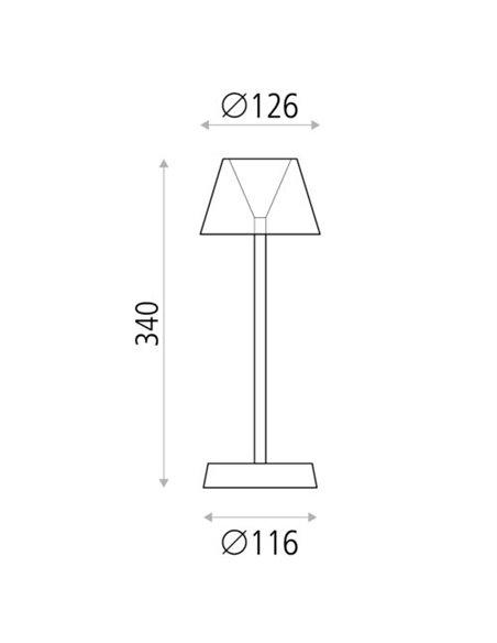 Asahi Outdoor Table Lamp - ACB - Portable lamp, 3 intensities, Tactile