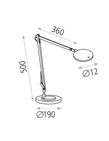 Luxa black desk lamp - ACB - Black lamp, Touch button, 3 intensities