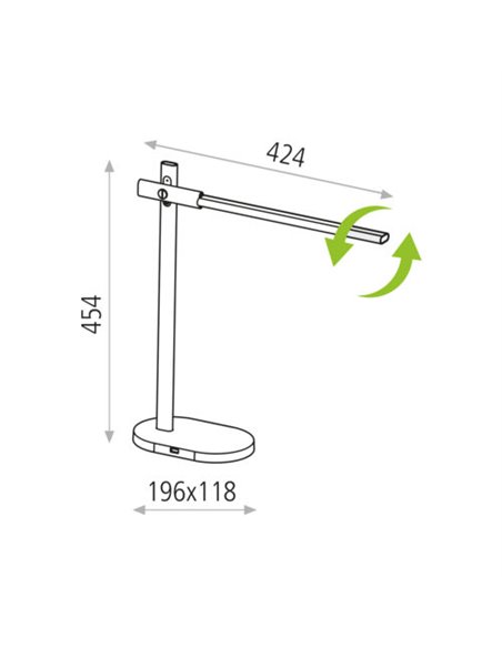 Laysan black desk lamp - ACB - Dimmable light temperature and intensity, Timer, USB charger, Touch button