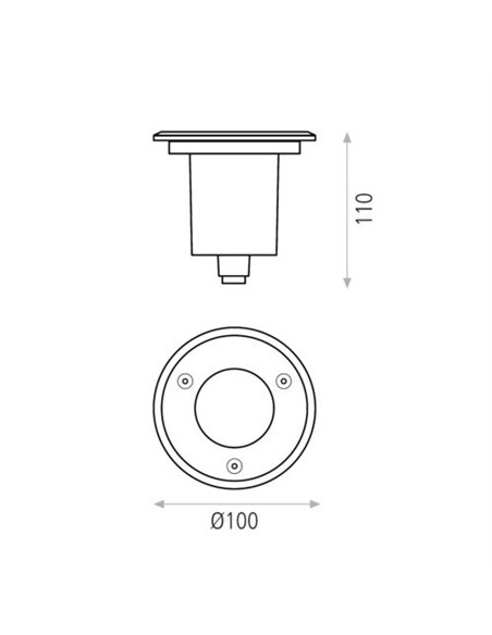 Nemo outdoor floor spotlight - ACB - Stainless steel light, 10 cm