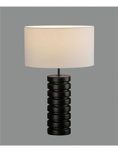 Sharm black table lamp - ACB - Resin lamp, Cotton lampshade, 64 cm