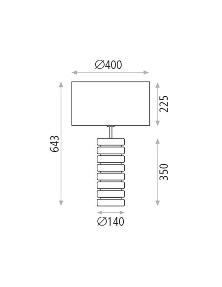 Sharm black table lamp - ACB - Resin lamp, Cotton lampshade, 64 cm