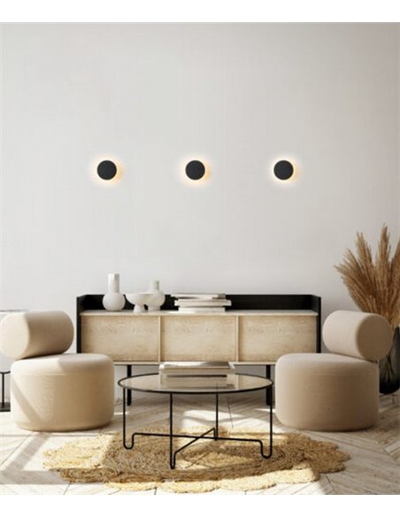 Corvus wall light - ACB - Black round lamp Ø 12 cm, LED 3000K