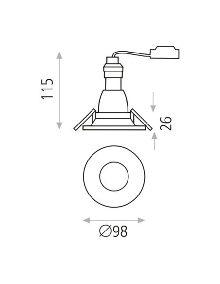 Antea recessed ceiling light - ACB - Round downlight, 1xGU10