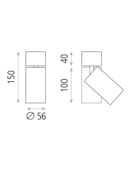 Zoom surface spotlight - ACB - Adjustable lamp, 1xGU10
