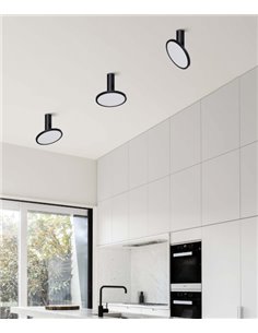 Morgan ceiling light - ACB - Adjustable light, LED 3000K, White-black metal