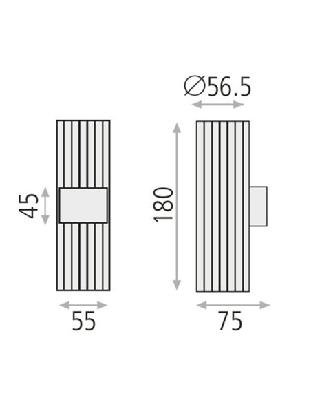 Modrian 2L wall light - ACB - 18 cm, 2xGU10