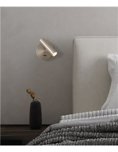 Atria wall light - ACB - Surface, Reading lamp, Adjustable head, Black/Nickel 