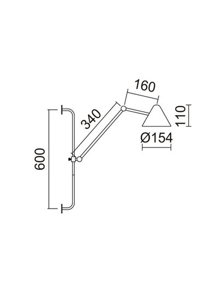 Aplique de pared Arm – Novolux Exo – Lámpara de lectura, con brazo orientable, Metal negro