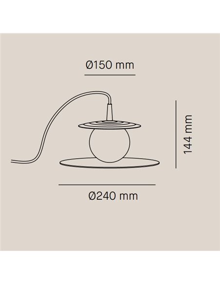 Lámpara de mesa Symphony – Milan – Lámpara decorativa, Tipo bola, visón