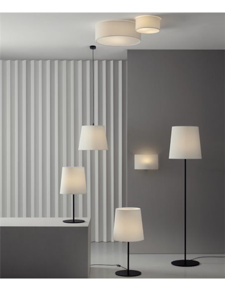 Manhattan floor lamp - Massmi - Pleated parchment lampshade, 170 cm