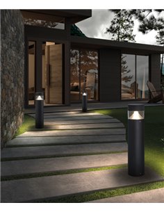 IP54 LED aluminum outdoor bollard 3000K - Bindella - Dopo - Novolux