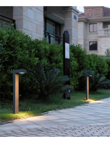 IP54 anthracite aluminum outdoor beacon 75 cm - Guiu - Dopo - Novolux
