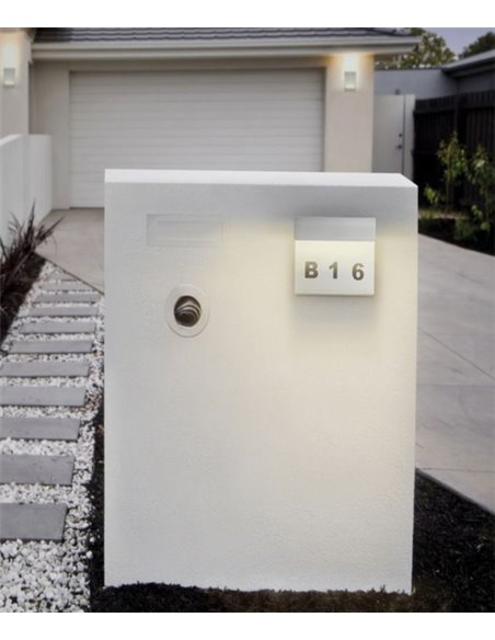 IP54 LED outdoor wall light with adhesive stickers 3000K - Number - Dopo - Novolux