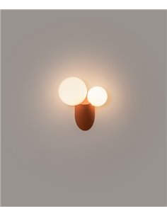 Lámpara de pared Land - Milán - Aplique de pared tipo bola, Acabados visón/gris marengo/terra 2