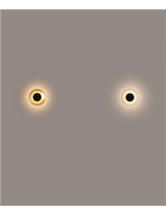 Aplique de pared Horizon - Milán - Lámpara de pared cortada a laser, Acero en latón/blanco, LED 2700K