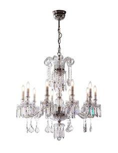 Tiber chandelier pendant - Copenlamp - Asfour crystal chandelier, 10 lights
