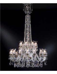 Pendant light - Copenlamp - Asfour crystal chandelier, 24 lights, Gold finish