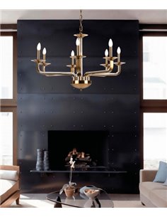 Ceiling light - Copenlamp - Gold pendant light, 7 lights 2