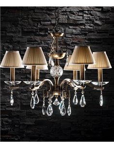 Pendant light - Copenlamp - Asfour glass, Dutch leather with shades 