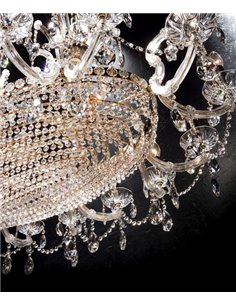 Ceiling pendant light - Copenlamp - M.ª Teresa Lamp, Gold finish, Asfour Crystal 2