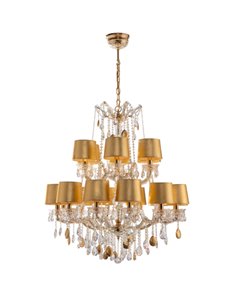 M.ª Teresa Chandelier - Copenlamp - Ceiling pendant light gold plated, gold leaf lampshades 2