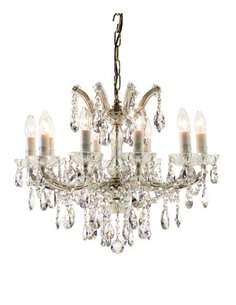 Chandelier light - Copenlamp - Asfour crystals, Gold finish