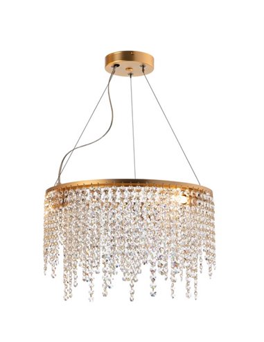 Ceiling pendant light - Copenlamp - Circular lamp, Asfour Crystal, Golden