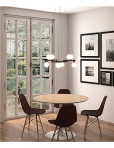 Lámpara colgante Zen – Pujol – Lámpara redondo tipo bola, Acabado negro, 3 tamaños