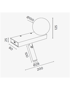 Aplique de pared Balance – Pujol – Lámpara de lectura, Tipo bola, Lector incluido 2