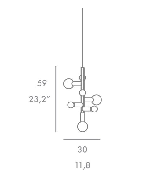 Party Pendant light - Foc - Ball Lamp, 7/10 lights, Metal chrome/gold/copper