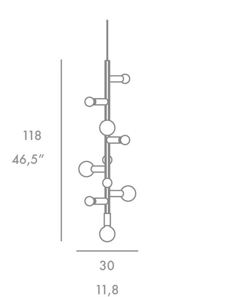 Party Pendant light - Foc - Ball Lamp, 7/10 lights, Metal chrome/gold/copper