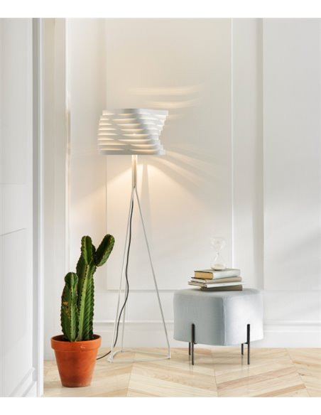 Boomerang floor lamp - Foc - White lacquered lamp, Height: 150 cm