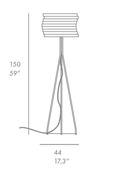 Boomerang floor lamp - Foc - White lacquered lamp, Height: 150 cm