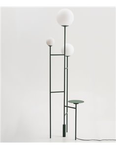 Moon floor lamp – Foc – Minimalist ball light, English green lacquered