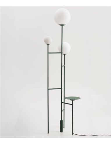 Moon floor lamp – Foc – Minimalist ball light, English green lacquered