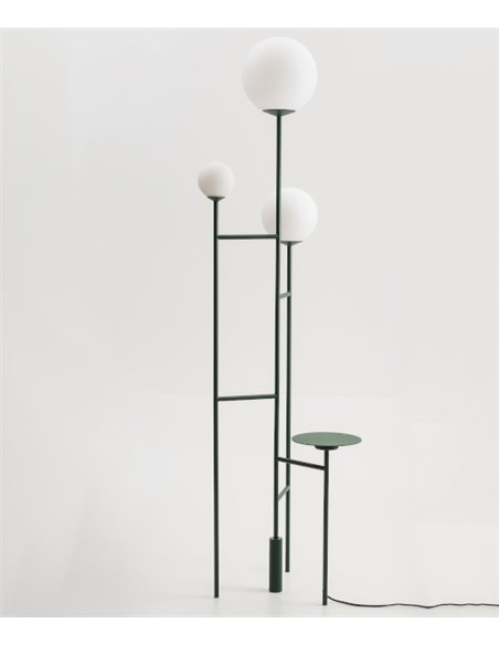 Moon floor lamp – Foc – Minimalist ball light, English green lacquered