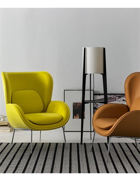 Tower floor lamp – Foc – Lamp with tray, Lacquered black, Height: 140 cm